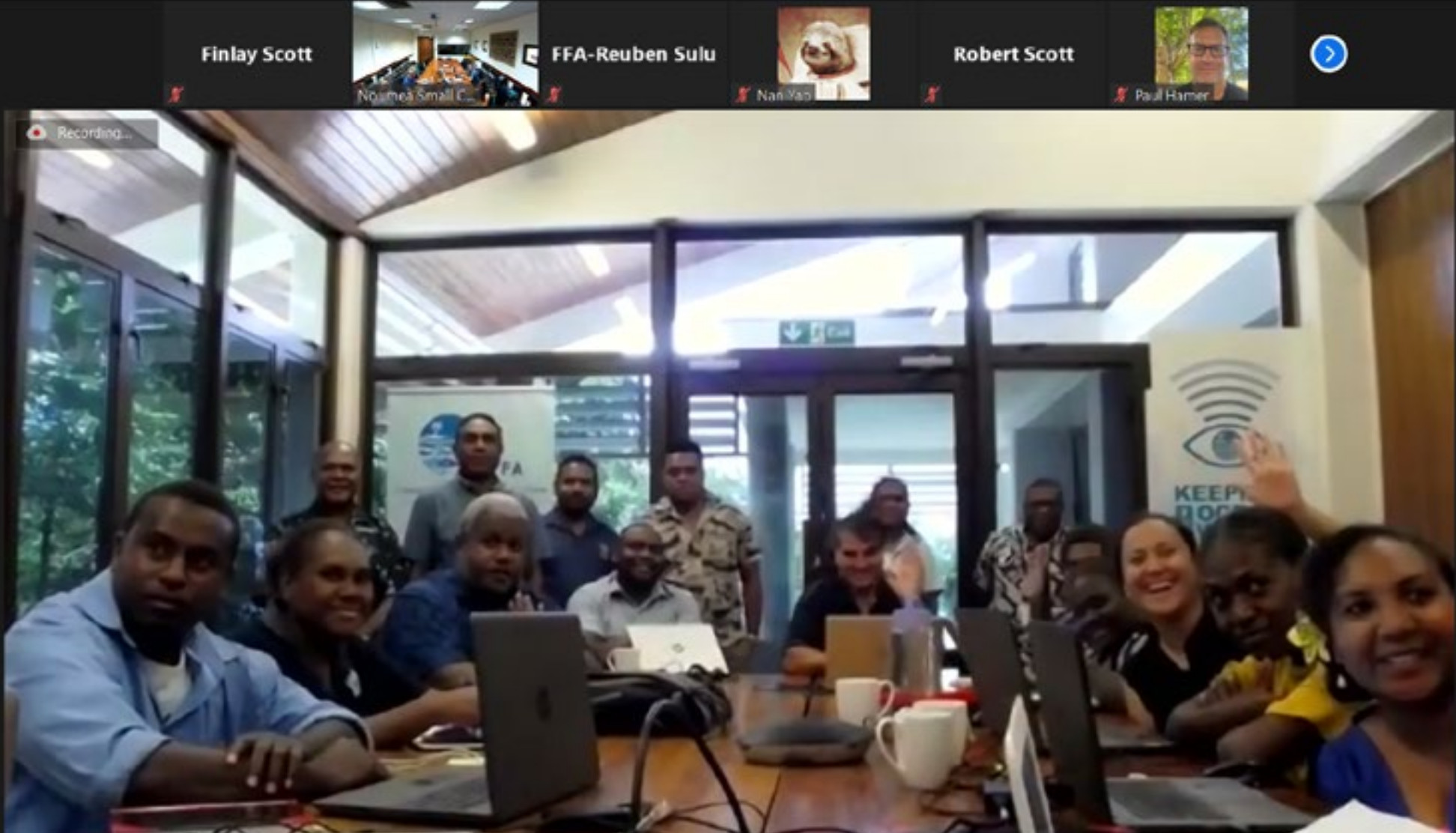 Participants à l’atelier national sur les stratégies d’exploitation, organisé en ligne pour les Îles Salomon.