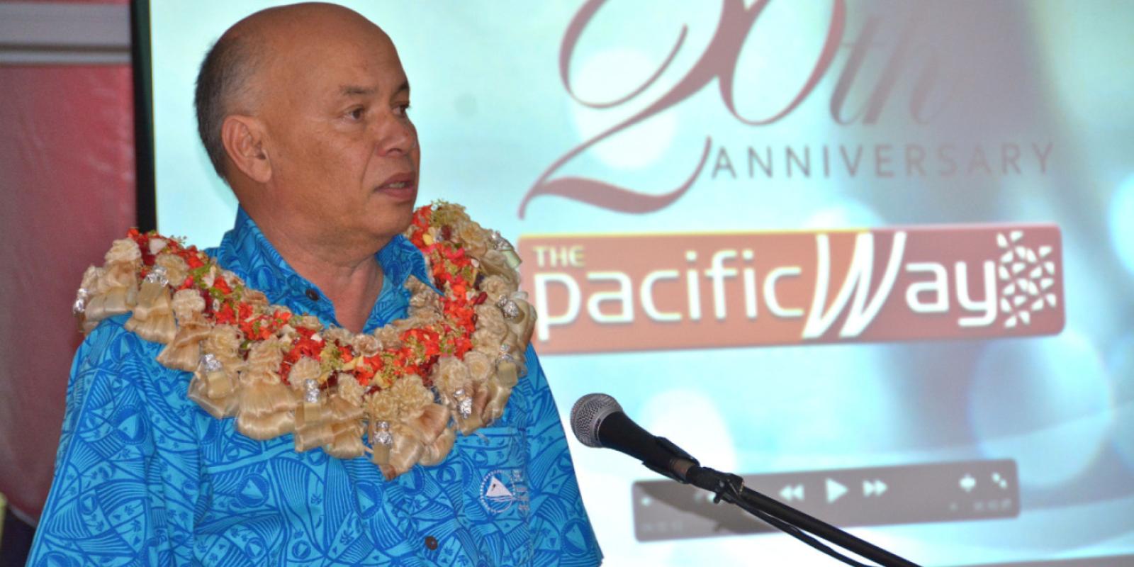 The Pacific Way 20th anniversary celebration in September 2015, with our Director-General, Colin Tukuitonga