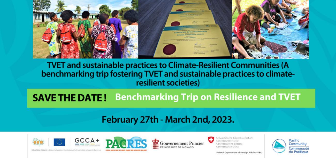 TVET and sustainable practices to Climate-Resilient Communities 2023 - spc pacific community event card