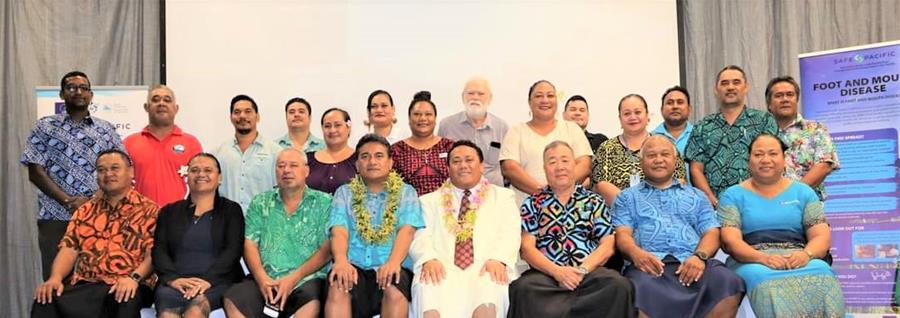 Photo SPC's SAFE Pacific team, Ministry of Agriculture representatives, biosecurity officers and participants at the Sea Container Hygiene System Workshop. Credit SPC