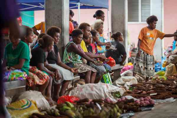 Vegetables stalls at Auki market, Malaita Province, Solomon Islands. Photo by Filip Milovac WorldFish