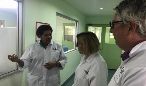 Alison Carrington and Alex Knox (Australia) visiting SPC Cepact in Suva, Fiji