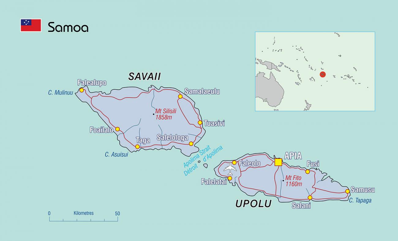 Carte de Samoa