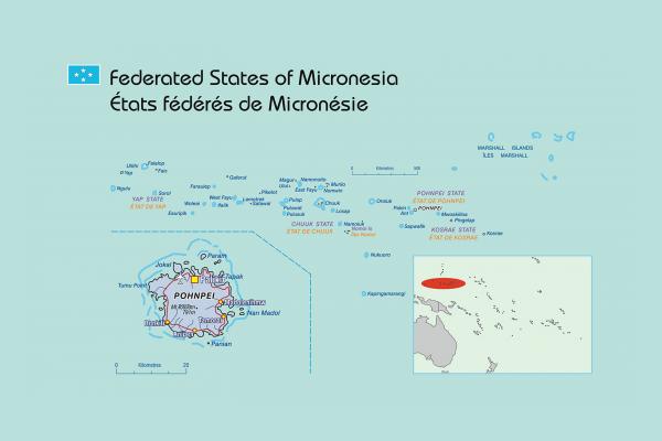 Carte des États fédérés de Micronésie